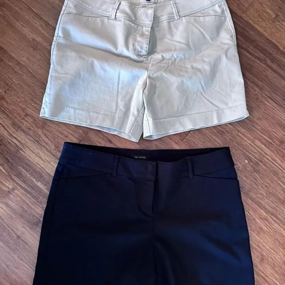 2x Set The limited Women's Black & Tan Cream Tailored Shorts